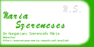 maria szerencses business card
